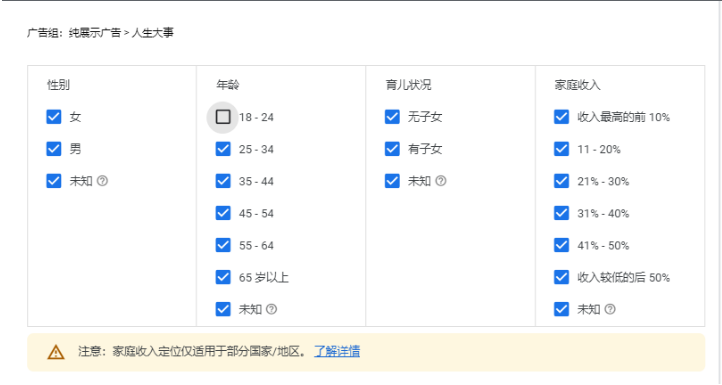 基础受众特征定位